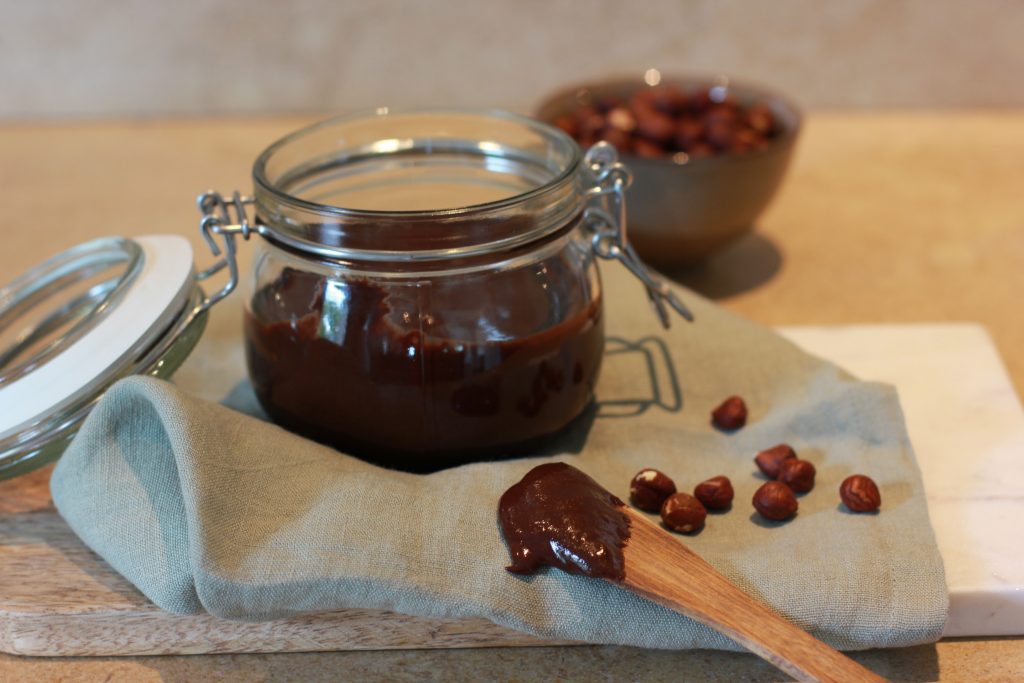 zelfgemaakte Nutella hazelnootpasta